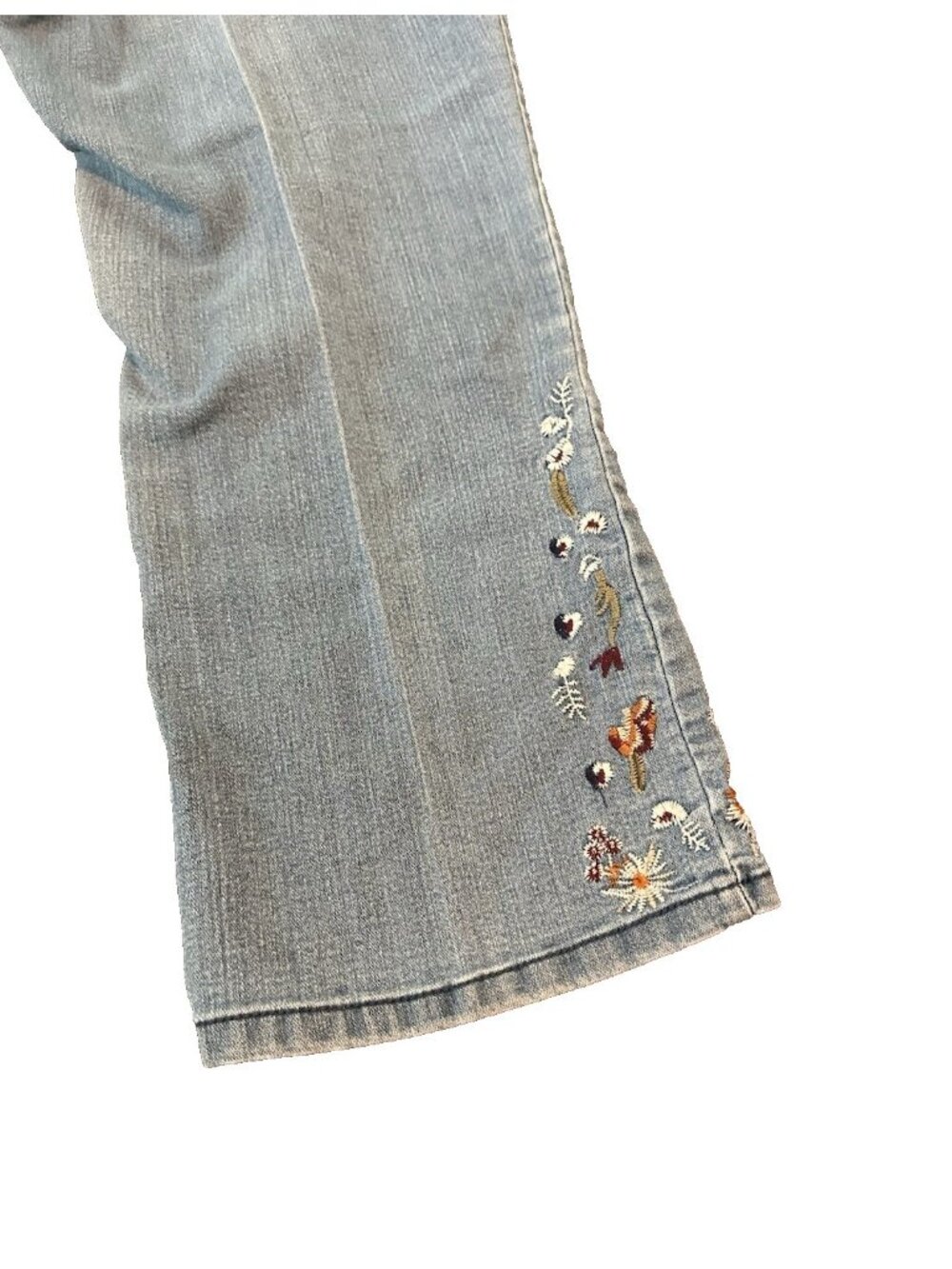 Boho Embroidered Westbound Womens Jeans Petite 12 Pull On Stretch Floral Casual - Picture 8 of 8